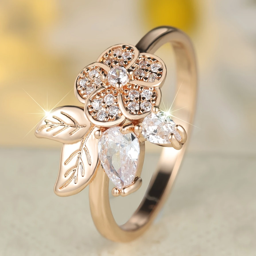 Bright Gold Flower Ring - A Timeless Symbol of Strength 0