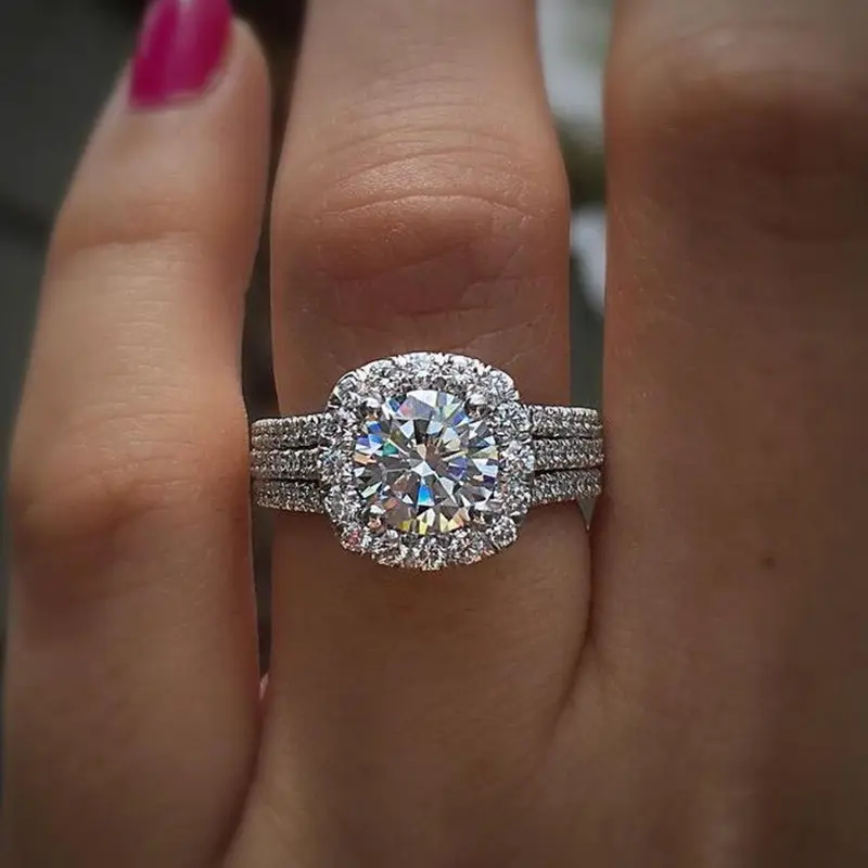 Bright Layered Silver Ring 0