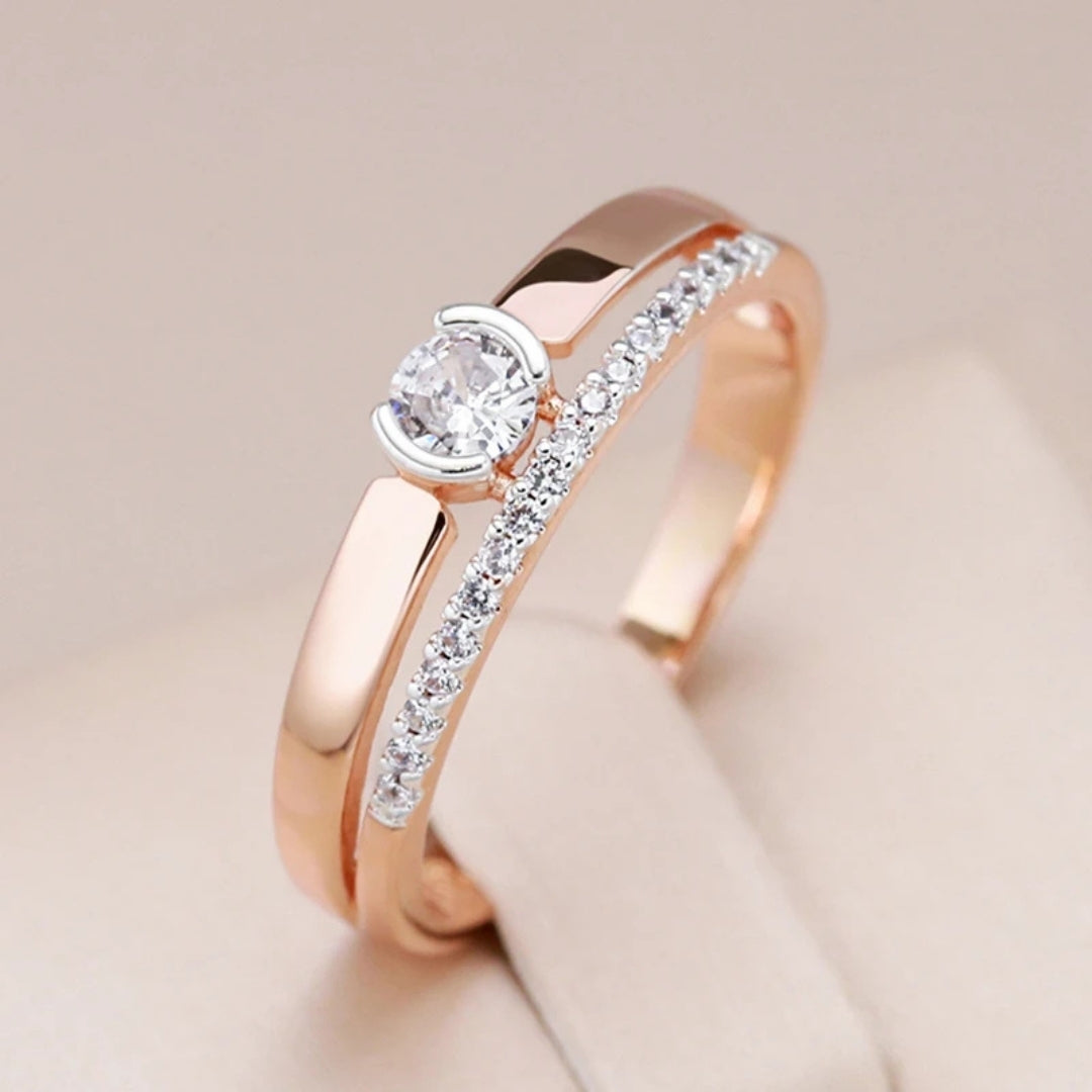 Elegant Bright Layer Ring - Handmade Durable Metal, Polished Finish, Customizable Sizes 0