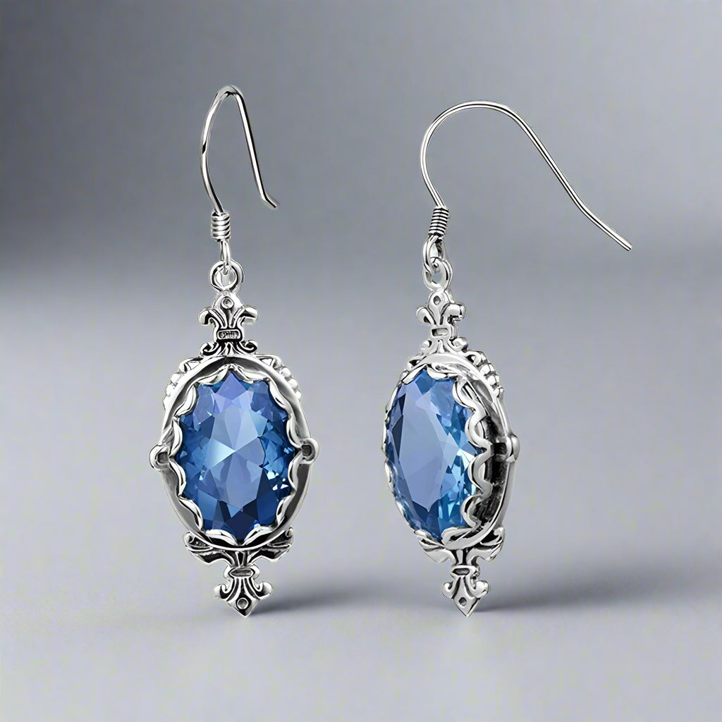 Crystal Drop Silver Earrings