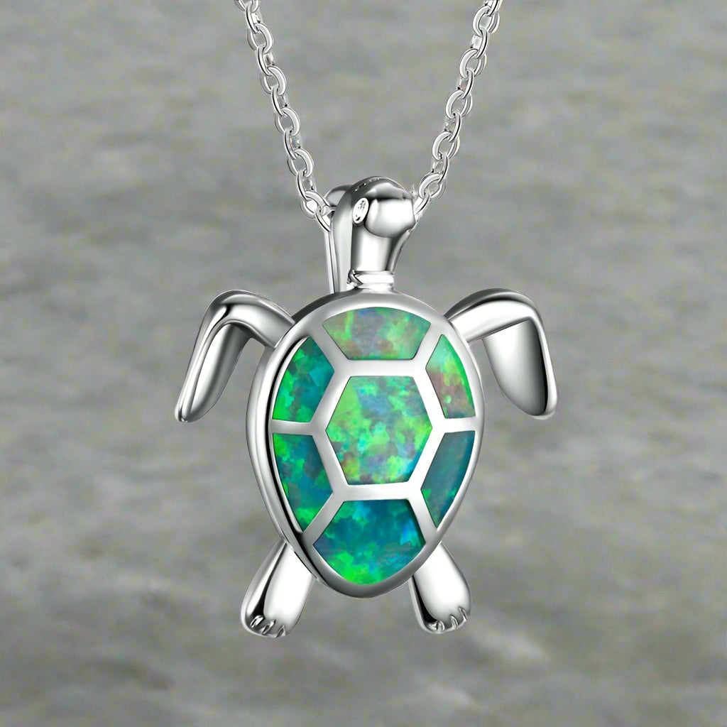 Turquoise Opal Turtle Necklace