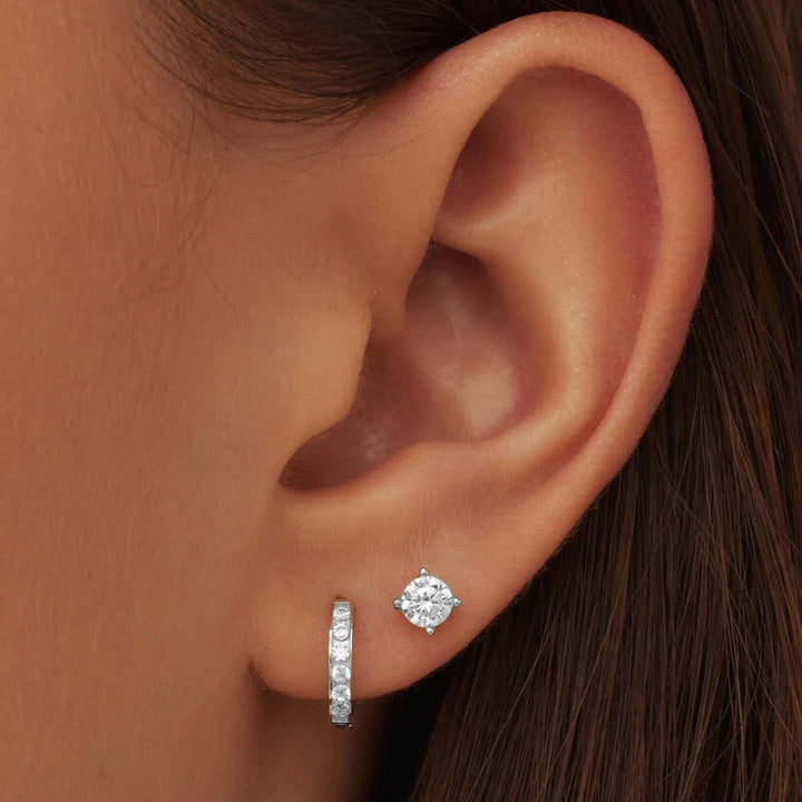 Dara Brillane Stone Earrings Set Silver