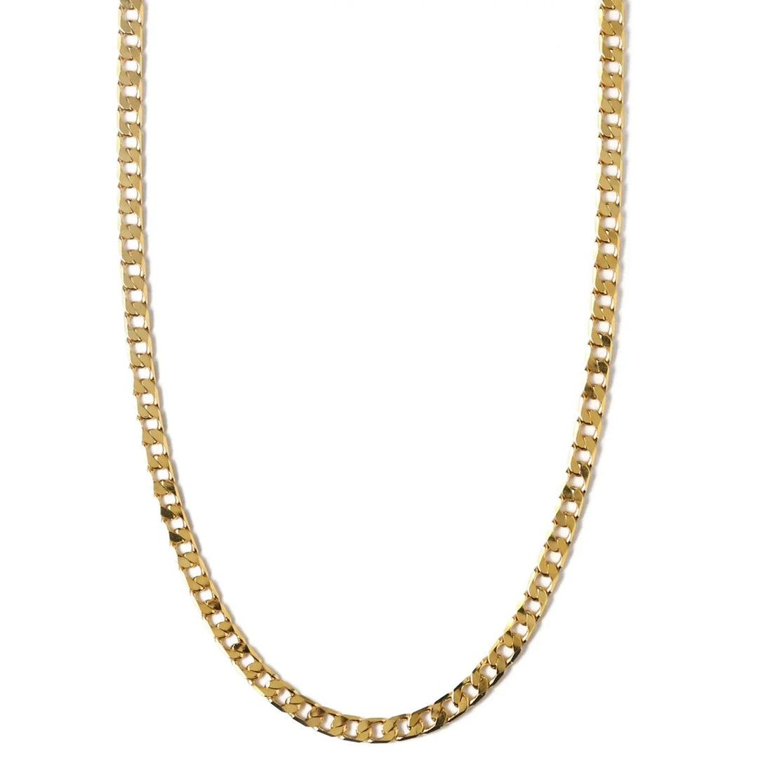 Flat Link Curb Chain Necklace Silver