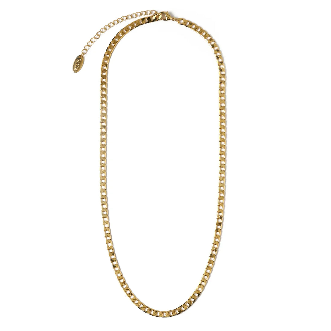 Flat Link Curb Chain Necklace Silver