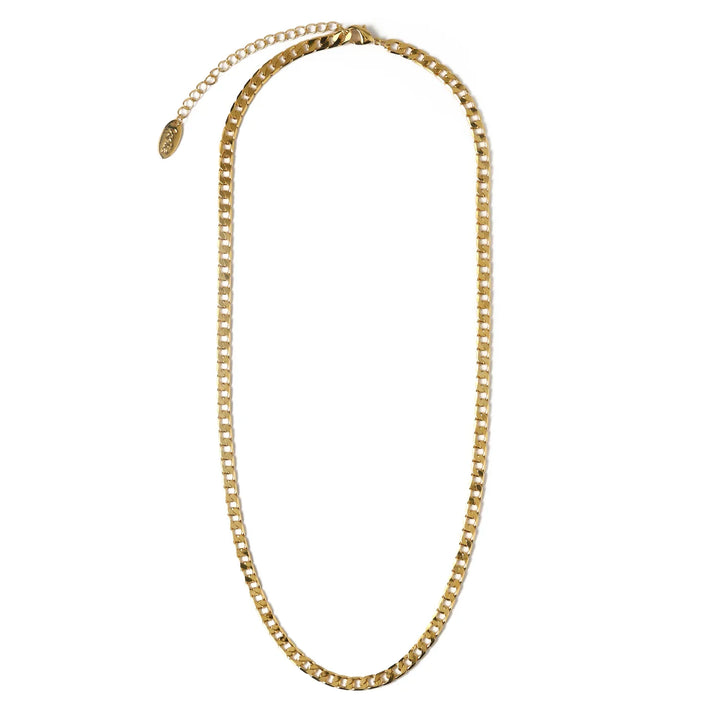 Flat Link Curb Chain Necklace Silver