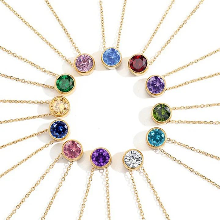Lunaria Gemmara Birthstone Necklace Silver