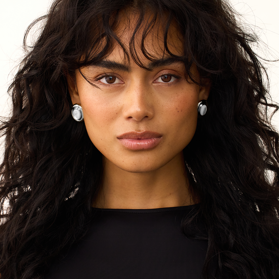 Giselle Pearl Earrings Silver