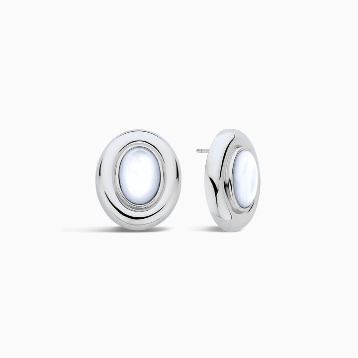 Giselle Pearl Earrings Silver