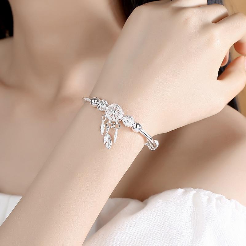 925 Silver Adjustable Dreamcatcher Bracelet - Handcrafted Meaningful Accessory 1