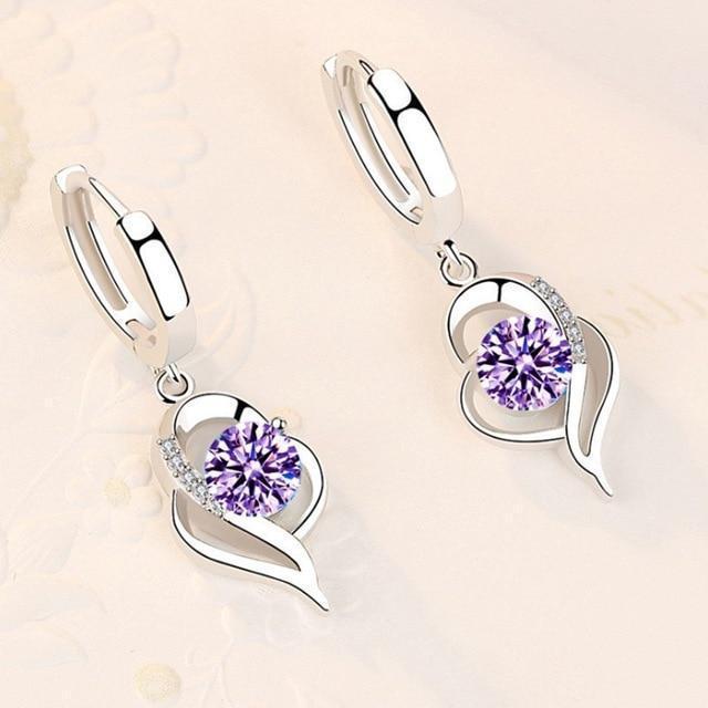 925 Sterling Silver Floral Earrings with Zirconia Inlay 3