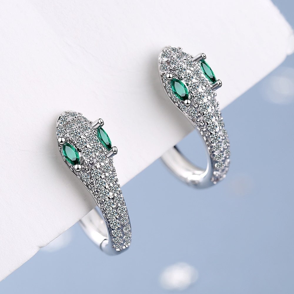 925 Sterling Silver Snake Earrings for Everyday Elegance 0