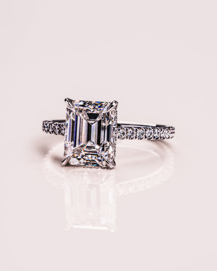 Jasmine (with Pavé) - Emerald Silver