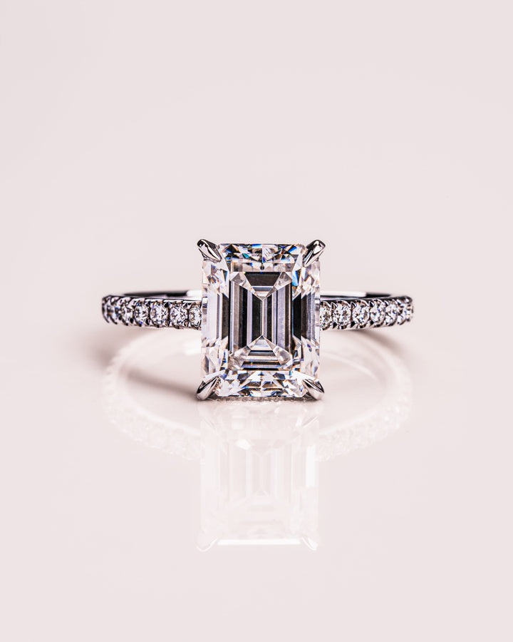 Jasmine (with Pavé) - Emerald Silver