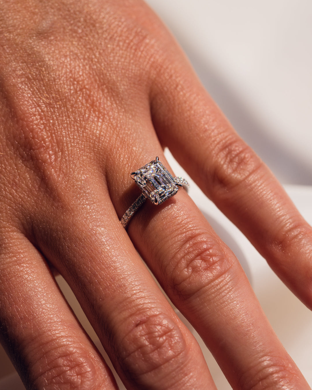 Jasmine (with Pavé) - Emerald Silver