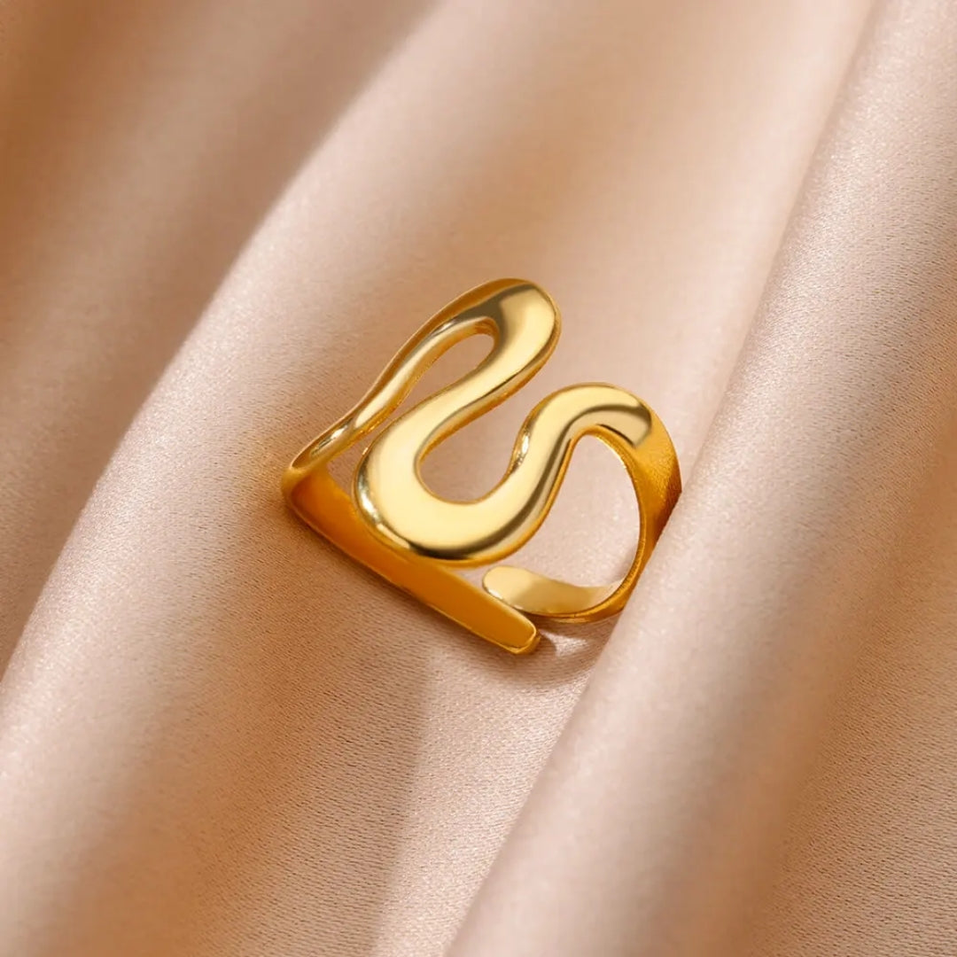Adjustable Gold Irregular Ring - Timeless Elegance for Individuality 0