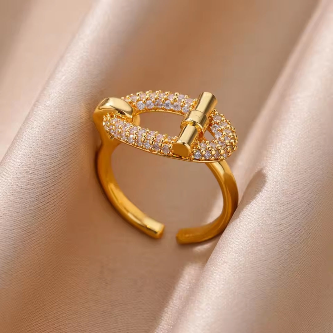 Adjustable Knotted Gold Ring 0