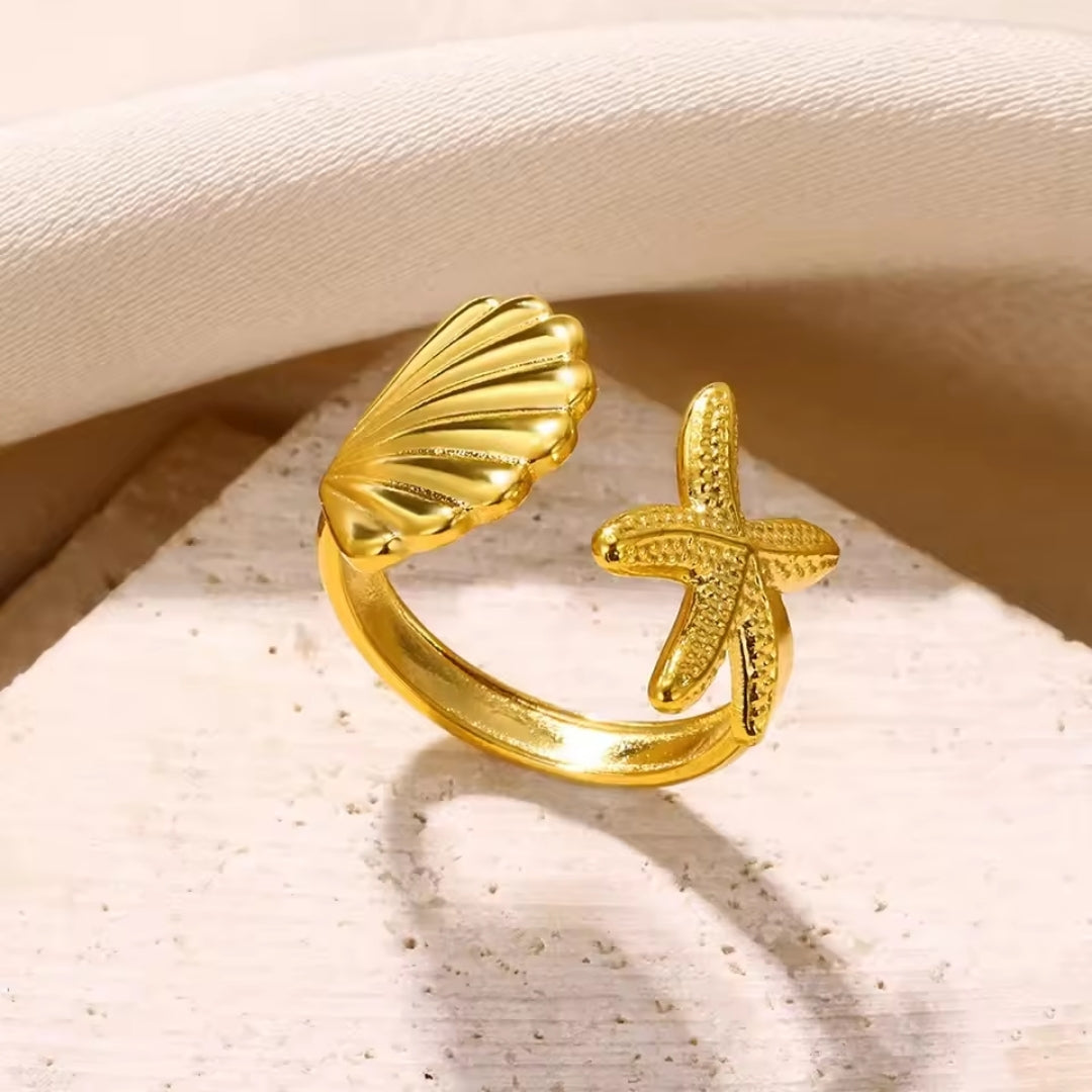 Adjustable Ocean Golden Ring 0