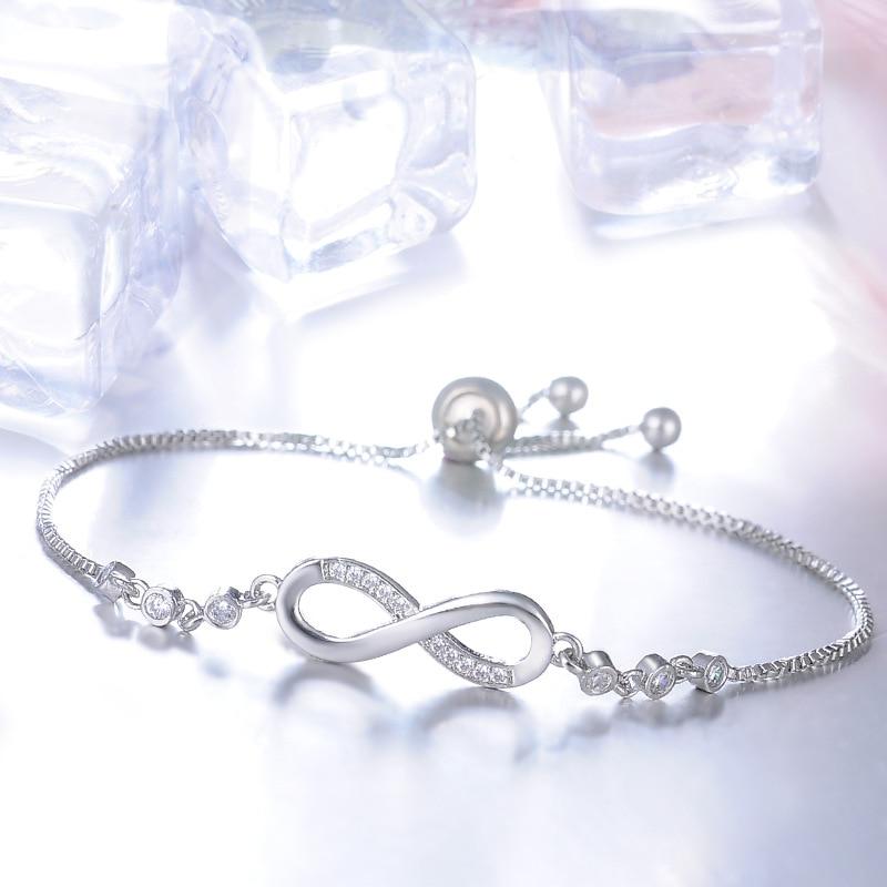 Adjustable Silver Infinity Bracelet - Timeless Elegance for Everyday Wear 2