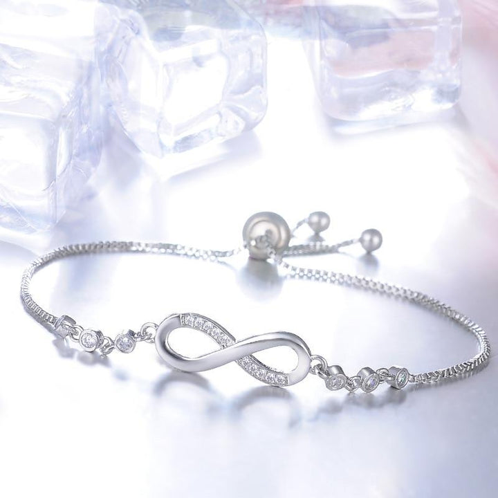 Adjustable Silver Infinity Bracelet - Timeless Elegance for Everyday Wear 2