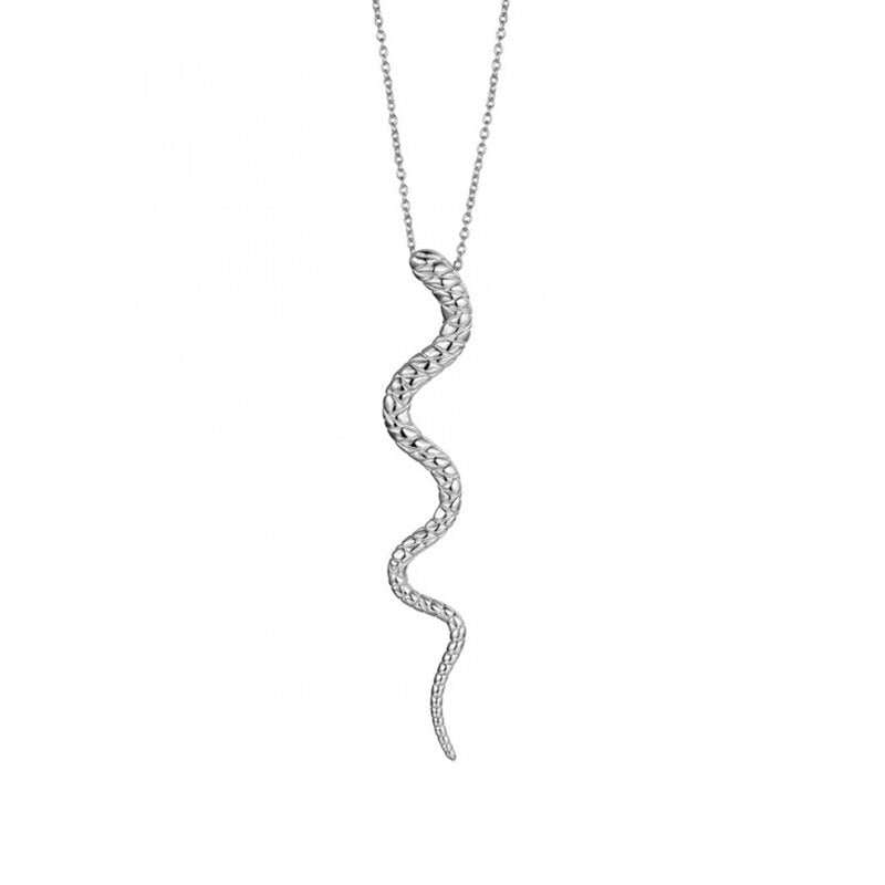 Amazonian Serpent Pendant Necklace in 925 Sterling Silver 0