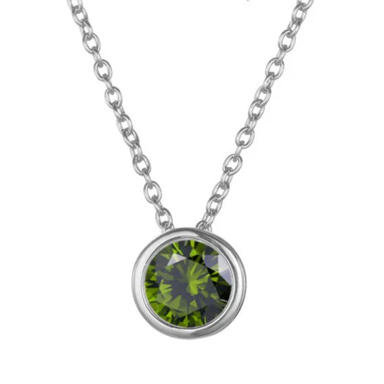 Lunaria Gemmara Birthstone Necklace Silver