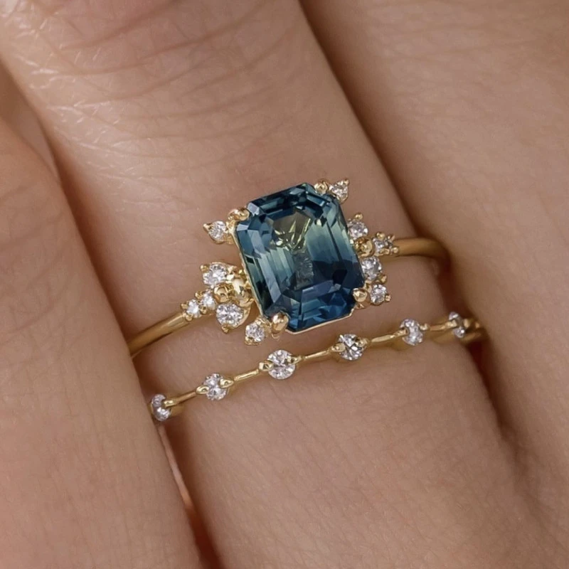 Blue Bright Ring Set - Timeless Elegance for Every Occasion 0