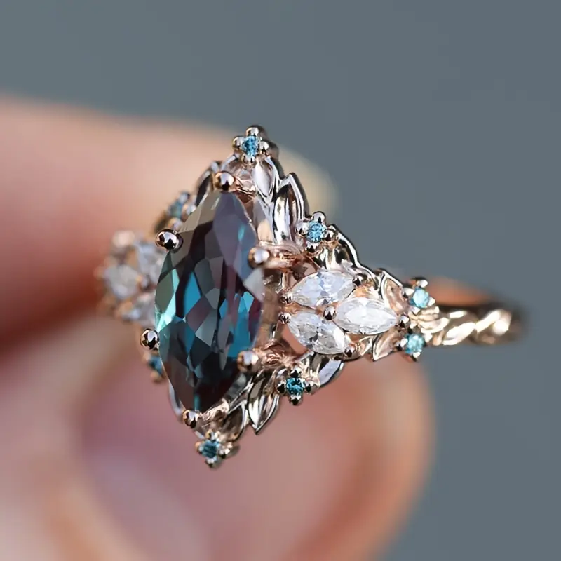 Blue Crystalline Exotic Ring 0