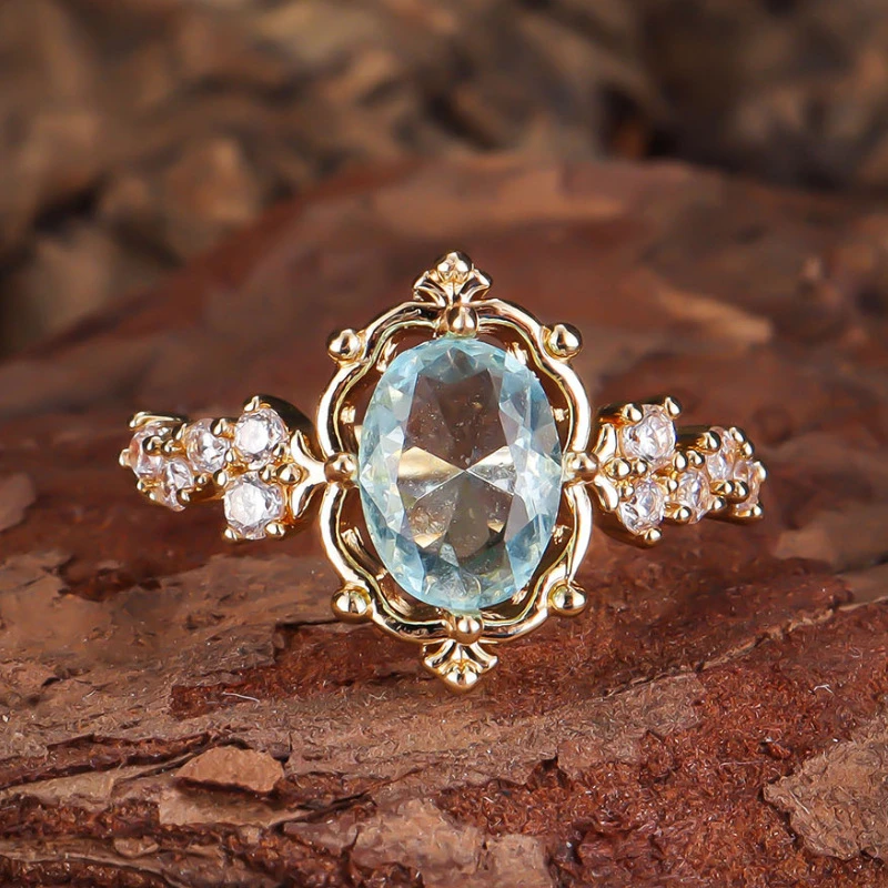 Blue Crystalline Spark Ring 0