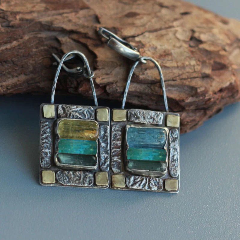 Blue Green Crystal Earrings for Effortless Elegance 1