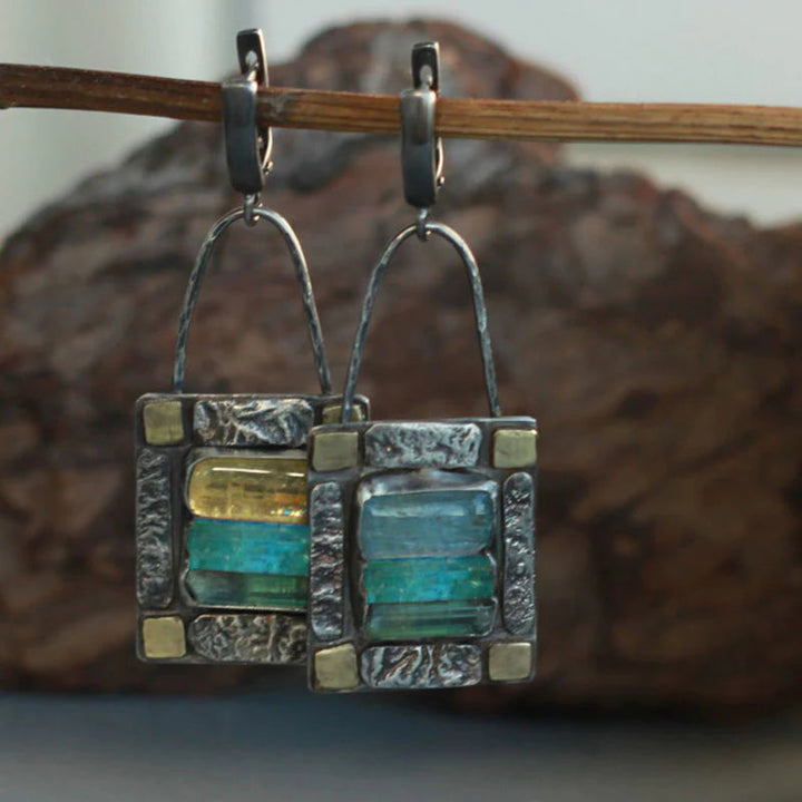 Blue Green Crystal Earrings for Effortless Elegance 2