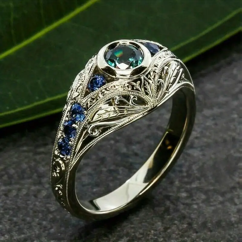 Blue Hollow Silver Ring - A Timeless Symbol of Strength 0
