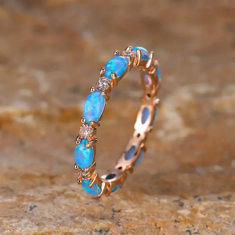 Blue Opal Gold Ring - Timeless Elegance for Every Occasion 0