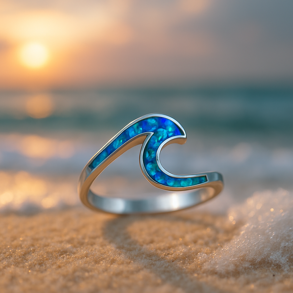 Blue Opal Wave Ring - A Timeless Symbol of Strength 0