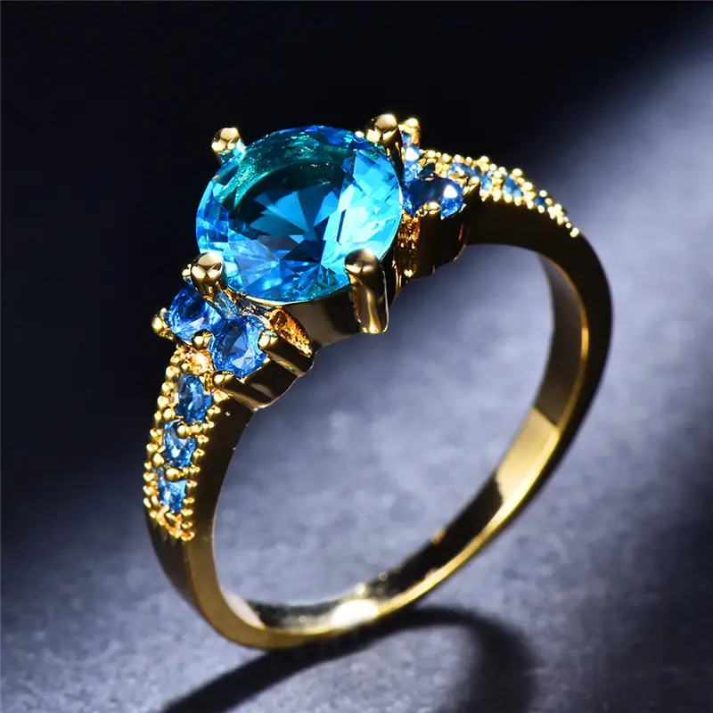 Blue Sky Zirconia Gold Ring 0