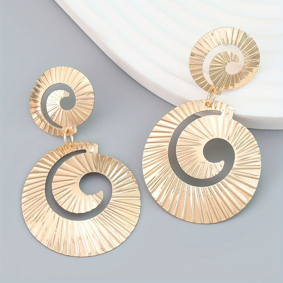 Boho Golden Spiral Earrings for Effortless Elegance 0