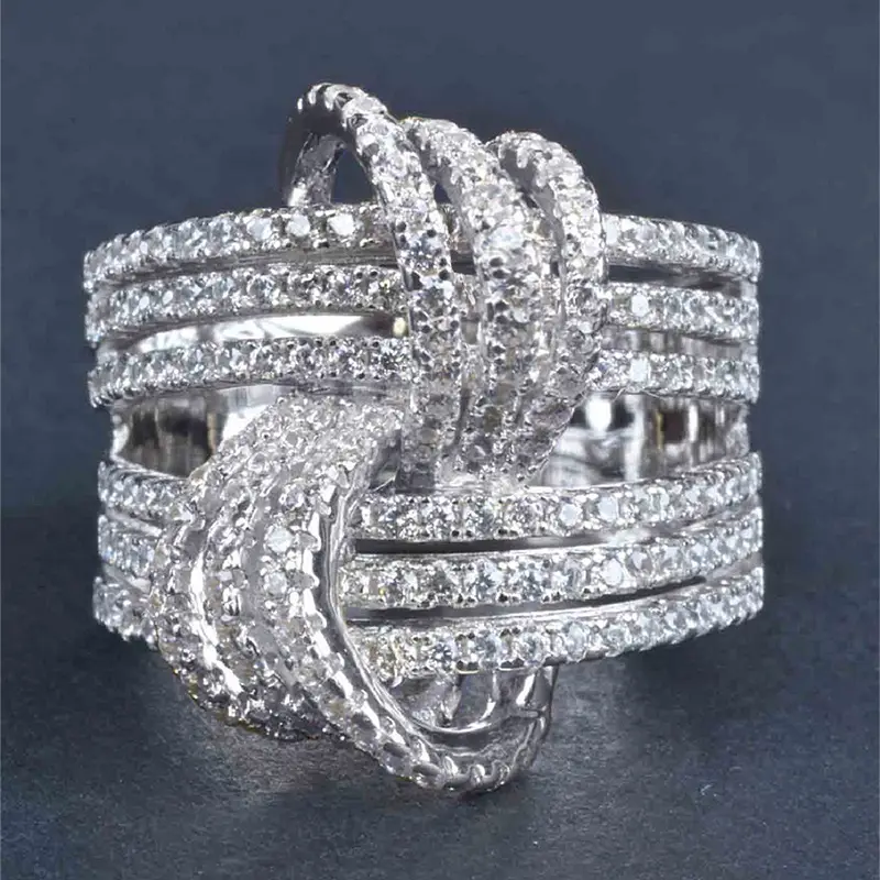 Bright Braided Silver Ring 0