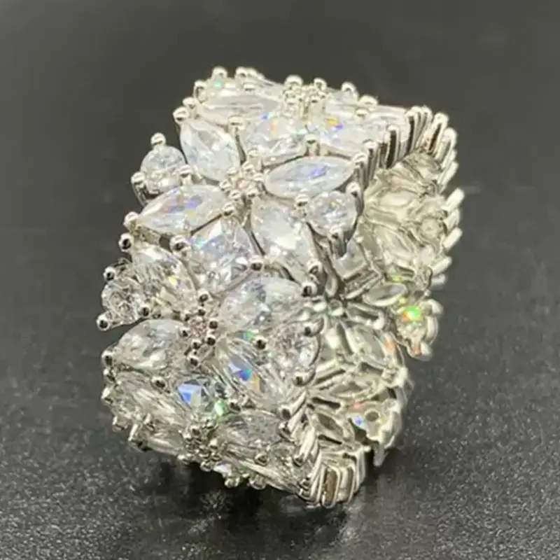 Bright Flower Sterling Silver Ring - Elegant Design for Women 0