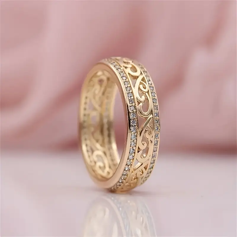 Bright Hollow Gold Ring - A Timeless Symbol of Strength 0