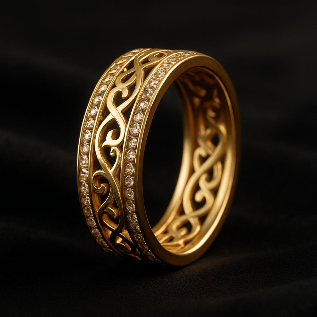 Bright Hollow Gold Ring - A Timeless Symbol of Strength 2