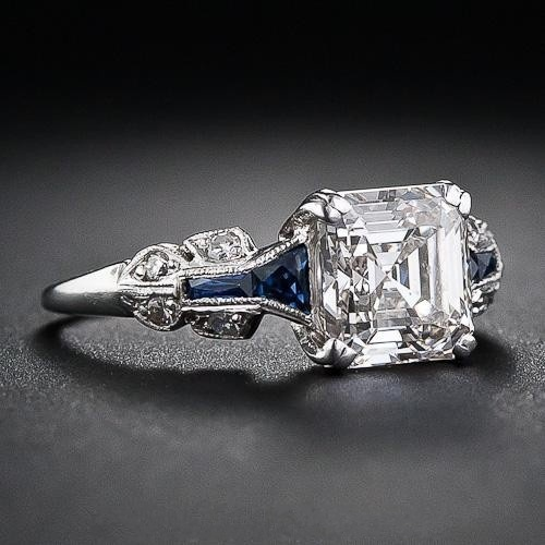 Brilliant Vintage Blue and Silver Ring 0