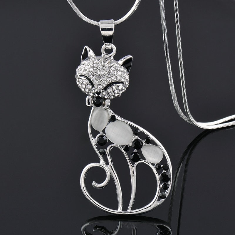 Cats of Love Sterling Silver Necklace with Zirconia 0