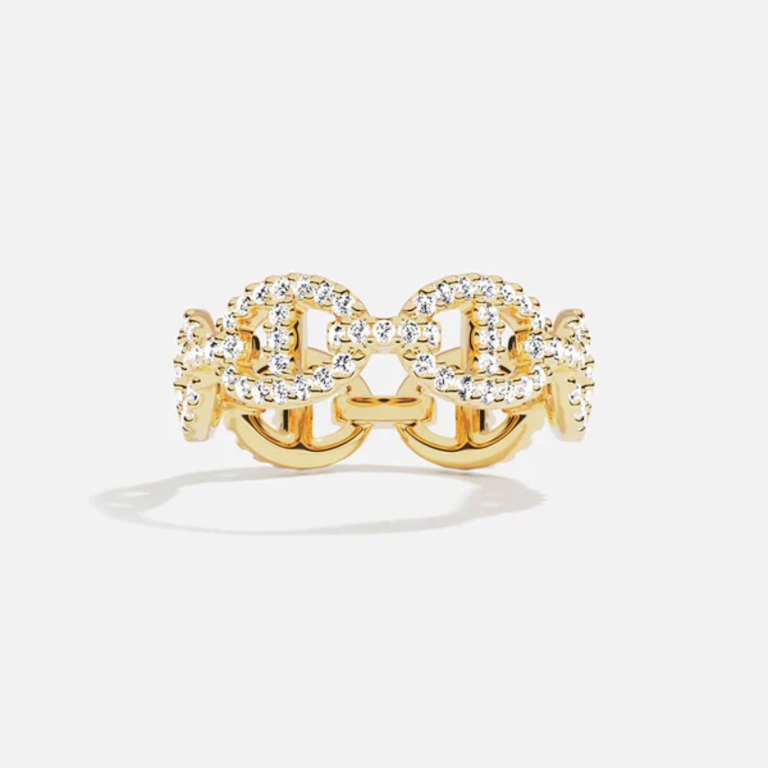 Chain Bright Gold Ring - Timeless Elegance for Everyday Wear 0