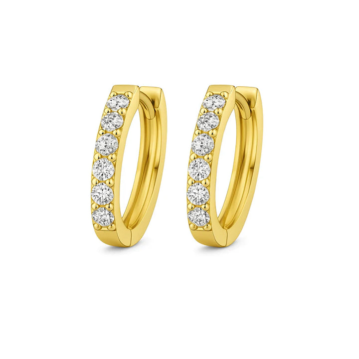 Moissanite Huggie Earrings Gold