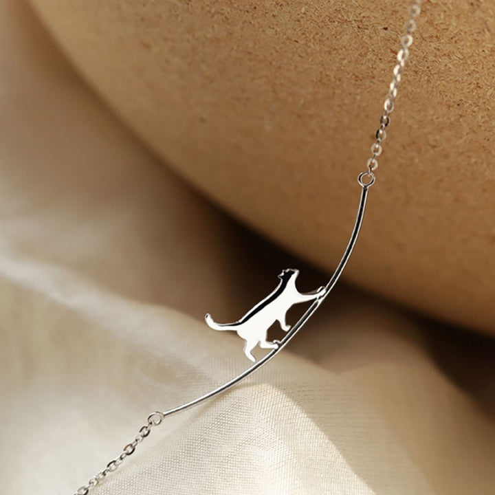 Climbing Cat Silver Necklace - A Symbol of Connection 3