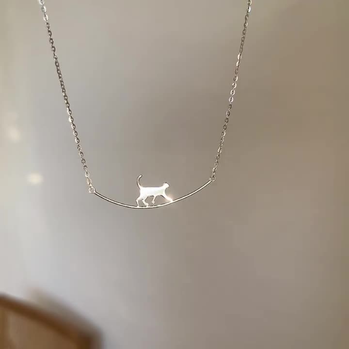 Climbing Cat Silver Necklace - A Symbol of Connection 5