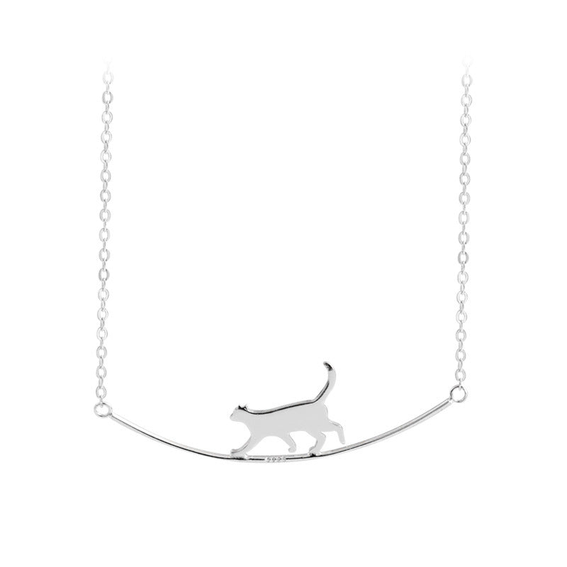 Climbing Cat Silver Necklace - A Symbol of Connection 6