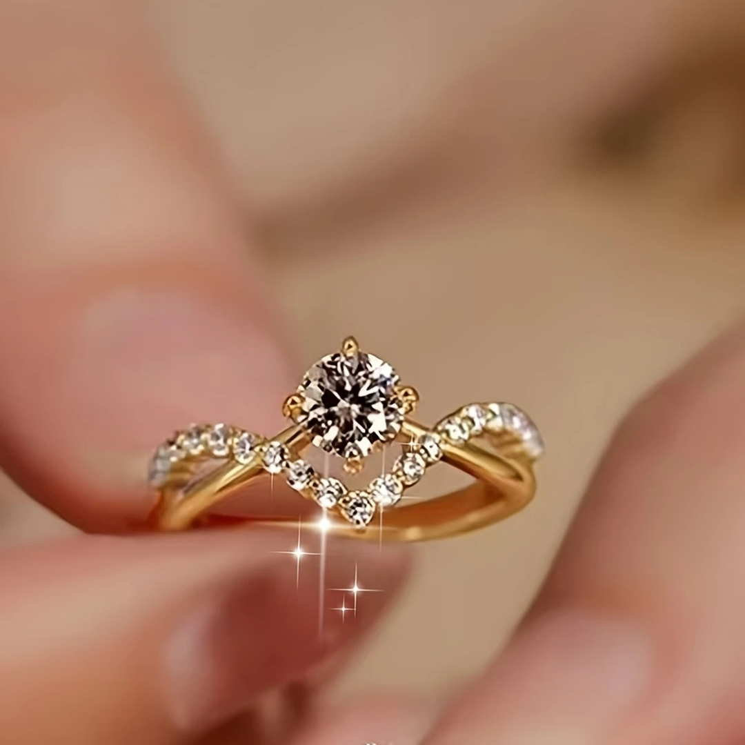 Crown Bright Gold Ring 0