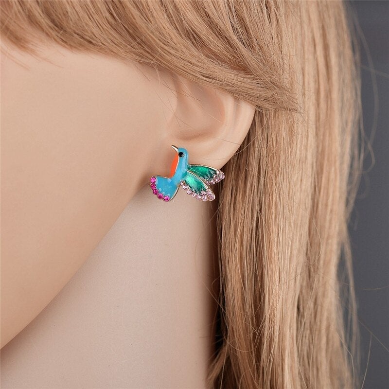 Crystal Hummingbird Earrings - Effortless Elegance for Every Occasion 1