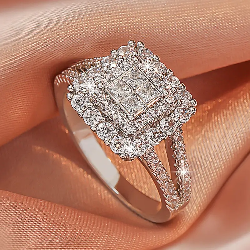 Cubic Bright Silver Ring - Timeless Elegance for Every Occasion 0