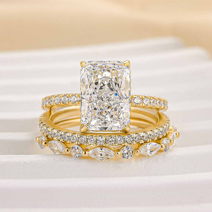 Jaily 3PC Wedding Ring Set Silver